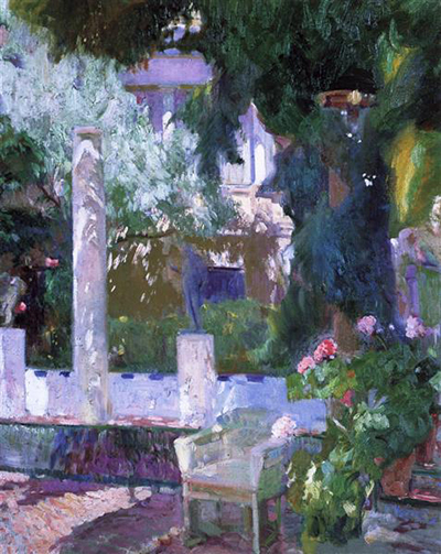 Rose Bush at the Sorolla House Joaquin Sorolla